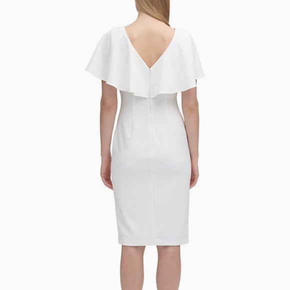 Calvin Klein RED Flutter Sleeve Sheath Dress - Picture 8 of 9